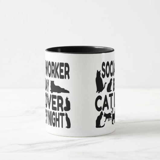 Cat Lover Sozialarbeiter Tasse (Zentrum)