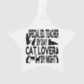 Cat Lover Special Bildung Lehrer Ornament (Rückseite)