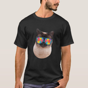 Cat Lover spendet Funny Autismus Bewusstsein Siam T-Shirt