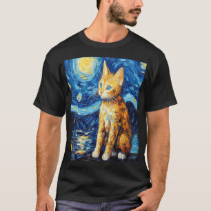 Cat Lover Starry Night Cat T-Shirt