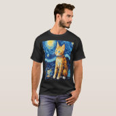 Cat Lover Starry Night Cat T-Shirt (Vorne ganz)