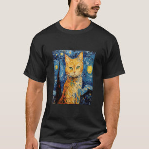 Cat Lover Starry Night Cat T-Shirt