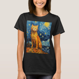 Cat Lover Starry Night Cat T-Shirt
