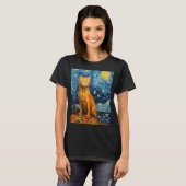 Cat Lover Starry Night Cat T-Shirt (Vorne ganz)