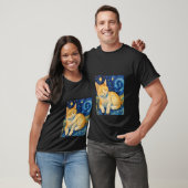Cat Lover Starry Night Cat T-Shirt (Unisex)