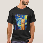 Cat Lover Starry Night Cat T-Shirt (Vorderseite)