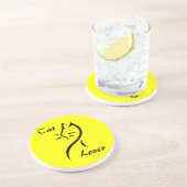 Cat Lover, stylisierte Cat Sandstone Untersetzer (Seite)