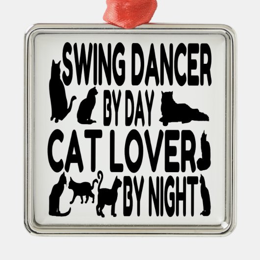 Cat Lover Swing Dancer Ornament Aus Metall (Vorne)