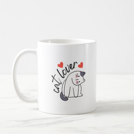 Cat Lover T - Shirt Kaffeetasse (Links)