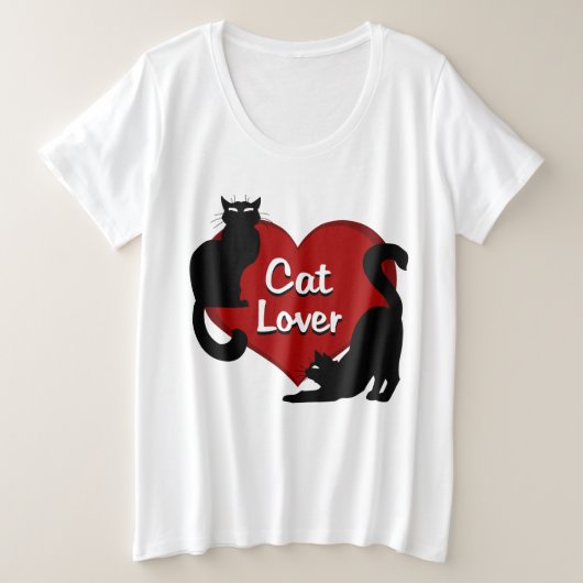 Cat Lover T - Shirt Women's Plus Size Cat Shirt (Design vorne)