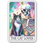 Cat Lover Tarot Card Aufkleber: Verzaubertes Skele Aufkleber (Vorderseite)