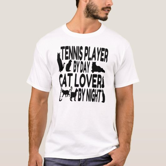 Cat Lover Tennis Player T-Shirt (Vorderseite)