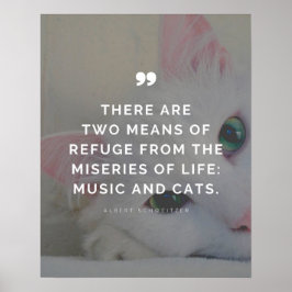 Cat Lover und Music Lover Inspiration Zitat Poster