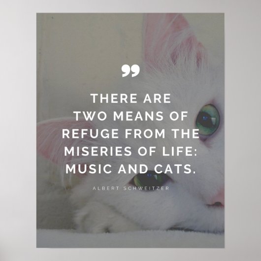 Cat Lover und Music Lover Inspiration Zitat Poster (Vorne)