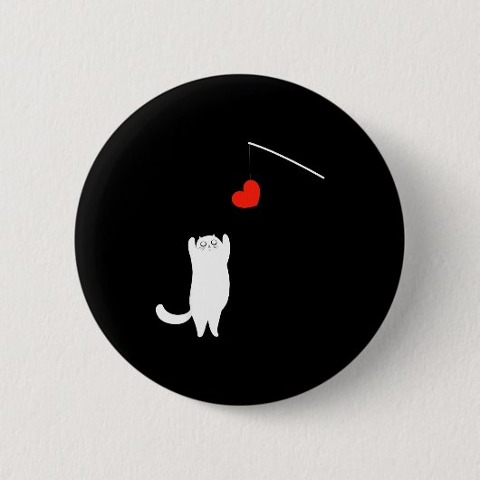 Cat Lover Valentine's Day Animal Affection Love Fu Button (Vorderseite)
