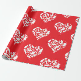 Cat Lover Valentine's Day Playful Adorable Cat Art Geschenkpapier