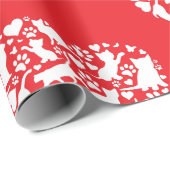 Cat Lover Valentine's Day Playful Adorable Cat Art Geschenkpapier (Rolleneckpunkt)