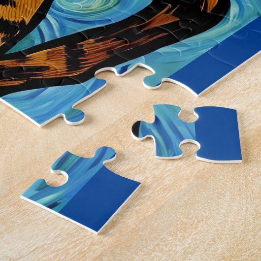 Cat Lover Van Gogh Style Starry Night Puzzle (Seite)