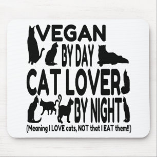 Cat Lover Vegan Funny Mousepad