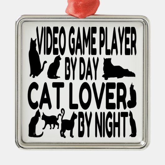 Cat Lover Video Game Player Ornament Aus Metall (Vorne)