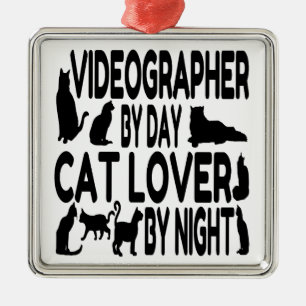 Cat Lover Videographer Ornament Aus Metall