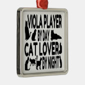 Cat Lover Viola Player Ornament Aus Metall (Rechts)