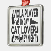 Cat Lover Viola Player Ornament Aus Metall (Links)