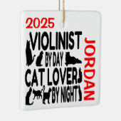 Cat Lover Violinist CUSTOM Keramikornament (Rechts)
