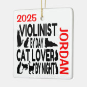 Cat Lover Violinist CUSTOM Keramikornament (Links)