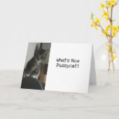 Cat Lover Was ist New Pussycat?Kätzchen Karte (Gelbe Blume)