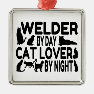 Cat Lover Welder Ornament Aus Metall