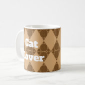 Cat Lover Wildcat Muster Geometric Diamond Kaffeetasse (Vorderseite Links)
