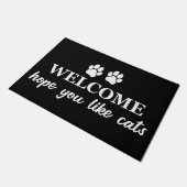Cat Lover Willkommen hoffen, dass Sie Katzen mögen Fußmatte (Schrägansicht)