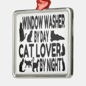 Cat Lover Window Washer Silbernes Ornament (Links)