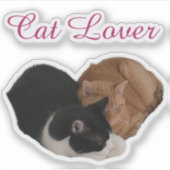 Cat Lover with Cat Heart Aufkleber (Vorderseite)