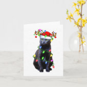 Cat Lover Xmas Lighting Santa Russian Blue Cat Chr Karte (Gelbe Blume)
