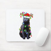 Cat Lover Xmas Lighting Santa Russian Blue Cat Chr Mousepad (Mit Mouse)
