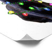 Cat Lover Xmas Lighting Santa Russian Blue Cat Chr Poster (Ecke)