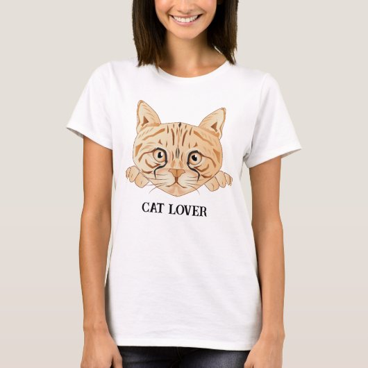Cat Lover Zeichen und Illustration T-Shirt (Vorderseite)
