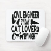 Cat Lover Zivil Engineer Mousepad (Mit Mouse)