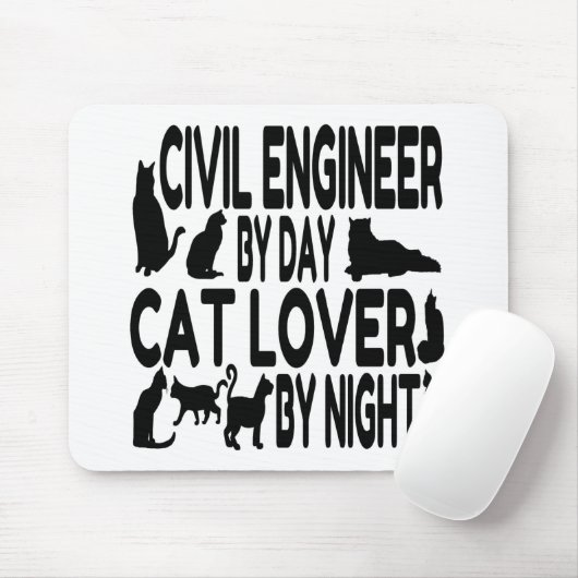 Cat Lover Zivil Engineer Mousepad (Mit Mouse)