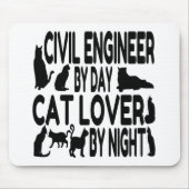 Cat Lover Zivil Engineer Mousepad (Vorne)