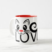 Cat Lover Zweifarbige Tasse (Vorderseite Links)