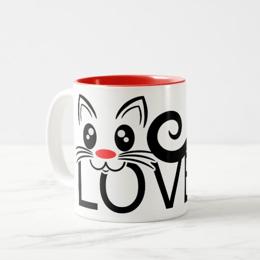 Cat Lover Zweifarbige Tasse (Vorderseite Links)