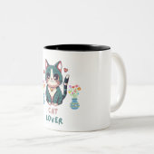 Cat Lover Zweifarbige Tasse (VorderseiteRechts)