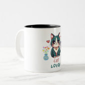 Cat Lover Zweifarbige Tasse (Vorderseite Links)