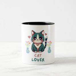 Cat Lover Zweifarbige Tasse