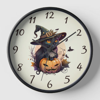 Cat Lover's Black Cat Halloween Cat Mama Uhr