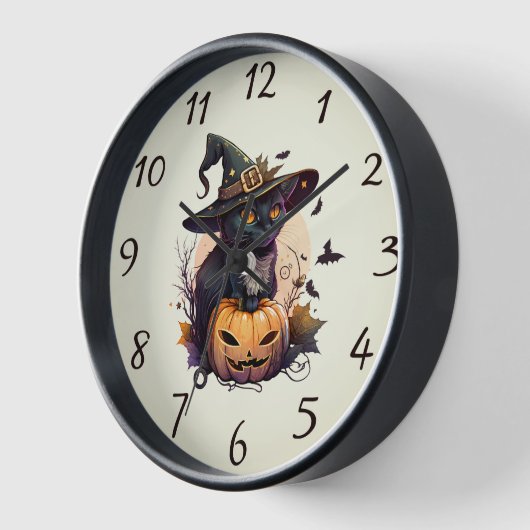 Cat Lover's Black Cat Halloween Cat Mama Uhr (Winkel)