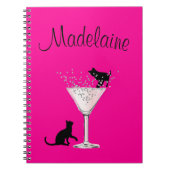 Cat Lovers Bubbles Modern Pink Personal Notizblock (Vorderseite)